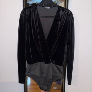 Zara Black Velvet Bodysuit